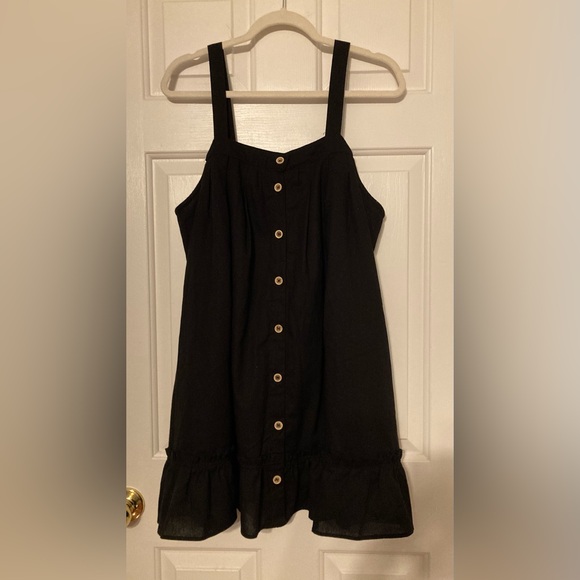 new in Dresses & Skirts - Black Button-Down Pinafore Dress